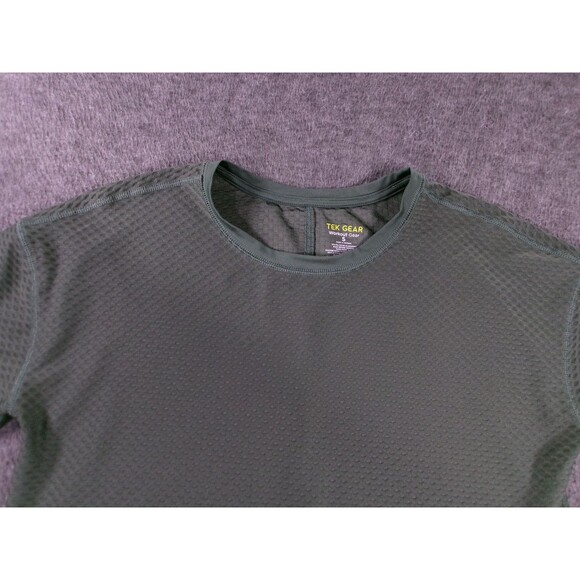 Tek Gear Shirt Men Small Green Waffle Mesh Workout Performance Crewneck Thermal - Picture 2 of 10